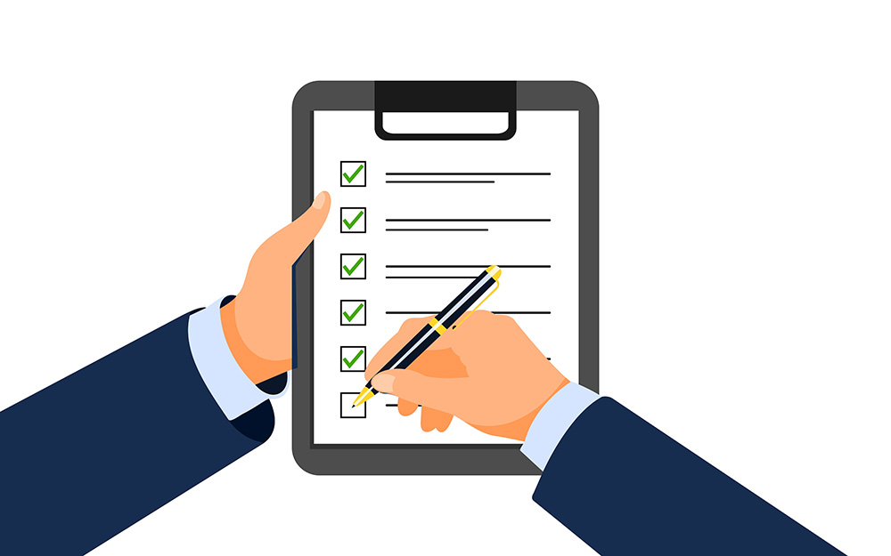clipboard with a compliance checklist