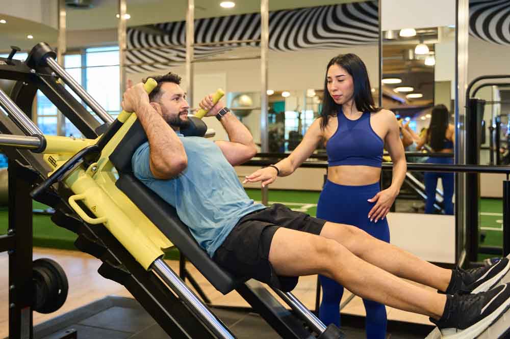 fitness coach in a modern gym setting